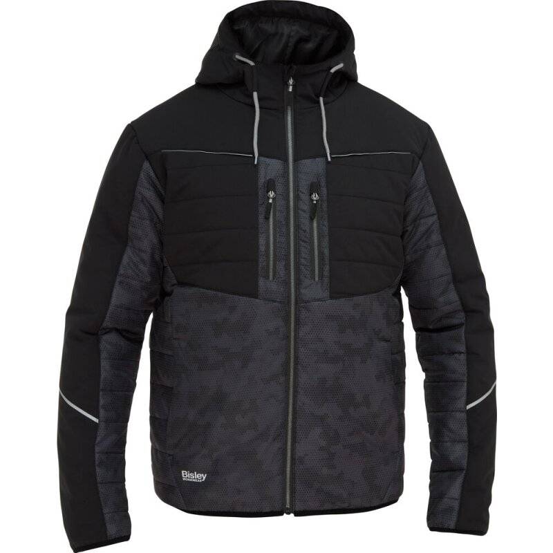 Bisley Allwetterjacke Berufsjacke LYON CAMO gefüttert mit Kapuze anthrazit M von Bisley