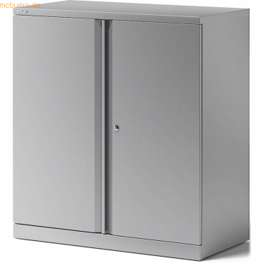 Bisley Flügeltürenschrank Essentials 1 Fachboden 2 Ordnerhöhen silber von Bisley