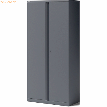Bisley Flügeltürenschrank Essentials 4 Fachböden 5 Ordnerhöhen anthraz von Bisley
