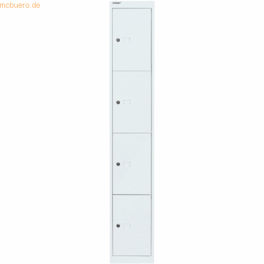 Bisley Garderobenschrank 4 Fächer verkehrsweiß von Bisley