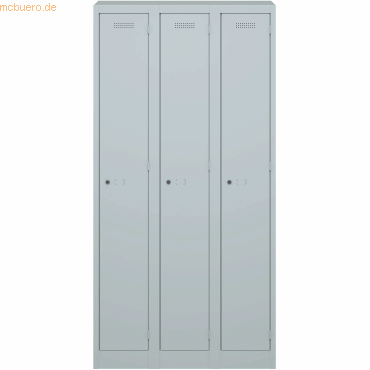 Bisley Garderobenschrank Primary Locker BxHXT 900x1800x500mm lichtgrau von Bisley