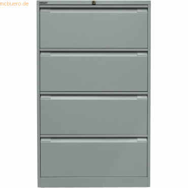 Bisley Hängeregistraturschrank 4 Schübe 2-bahnig silber von Bisley