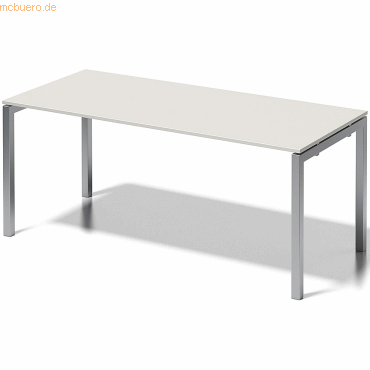 Bisley Schreibtisch Cito BxTxH 180x80x74cm grauweiß Gestell silber von Bisley