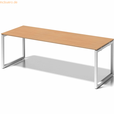 Bisley Schreibtisch Cito BxTxH 220x80x74cm buche Gestell verkehrsweiß von Bisley