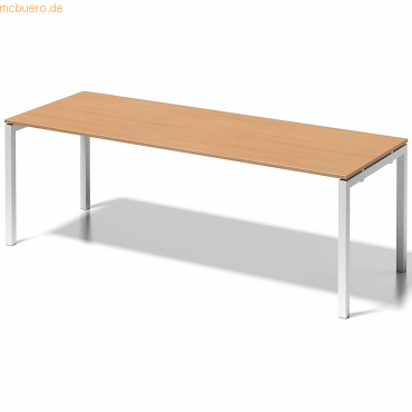 Bisley Schreibtisch Cito BxTxH 220x80x74cm buche Gestell verkehrsweiß von Bisley