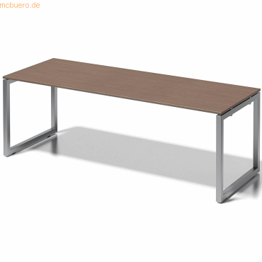 Bisley Schreibtisch Cito BxTxH 220x80x74cm nußbaum Gestell silber von Bisley