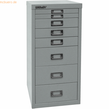 Bisley Schubladenschrank 8 Schübe HxBxT 590x278x380mm silber Bisley Schubladenschrank 8 Schübe HxBxT 590x278x380mm silber von Bisley
