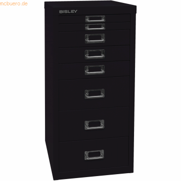 Bisley Schubladenschrank 8 Schübe HxBxT 590x279x380mm schwarz Bisley Schubladenschrank 8 Schübe HxBxT 590x279x380mm schwarz von Bisley