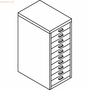 Bisley Schubladenschrank Basis A4 10 Schübe kardinalr. Bisley Schubladenschrank Basis A4 10 Schübe kardinalr. von Bisley