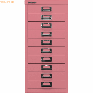 Bisley Schubladenschrank Basis A4 10 Schübe pink von Bisley