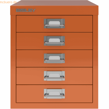 Bisley Schubladenschrank Basis A4 5 Schübe Bisley Orange von Bisley