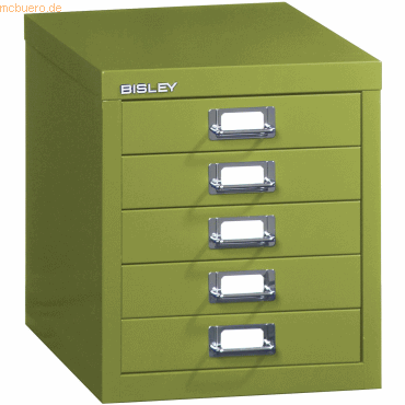 Bisley Schubladenschrank Basis A4 5 Schübe Grün von Bisley