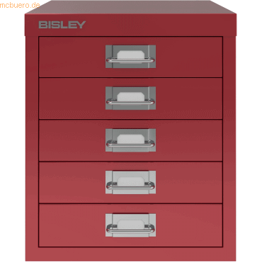 Bisley Schubladenschrank Basis A4 5 Schübe kardinalr. von Bisley