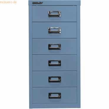 Bisley Schubladenschrank MultiDrawer 29er Serie A4 6 Schübe blau von Bisley