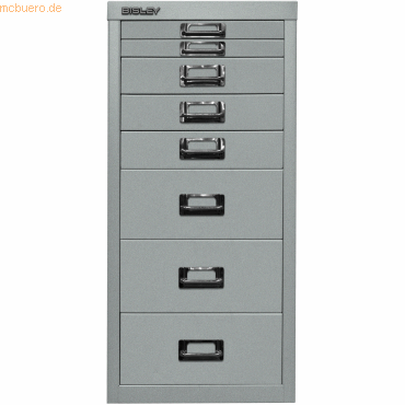 Bisley Schubladenschrank MultiDrawer A4 8 Schübe silber von Bisley