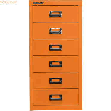 Bisley Schubladenschrank MultiDrawer Serie 29 A4 6 Schübe orange von Bisley