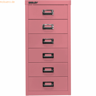 Bisley Schubladenschrank MultiDrawer Serie 29 A4 6 Schübe pink von Bisley