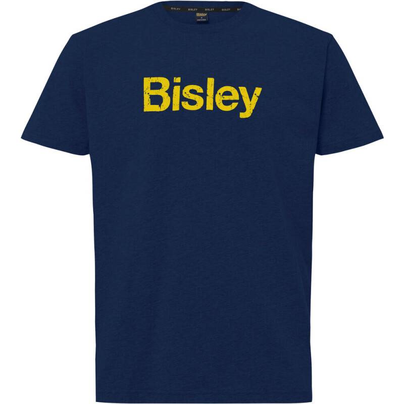 Bisley T-Shirt Arbeitsshirt COTTON LOGO Rundhals-Design 100% Baumwolle blau XL von Bisley