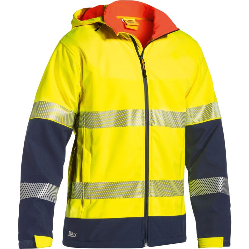 Bisley Warnschutz-Kapuzenjacke HI VIS RIPSTOP gefütterte Regenjacke gelb/navy 2XL Bisley Warnschutz-Kapuzenjacke HI VIS RIPSTOP gefütterte Regenjacke gelb/navy 2XL von Bisley