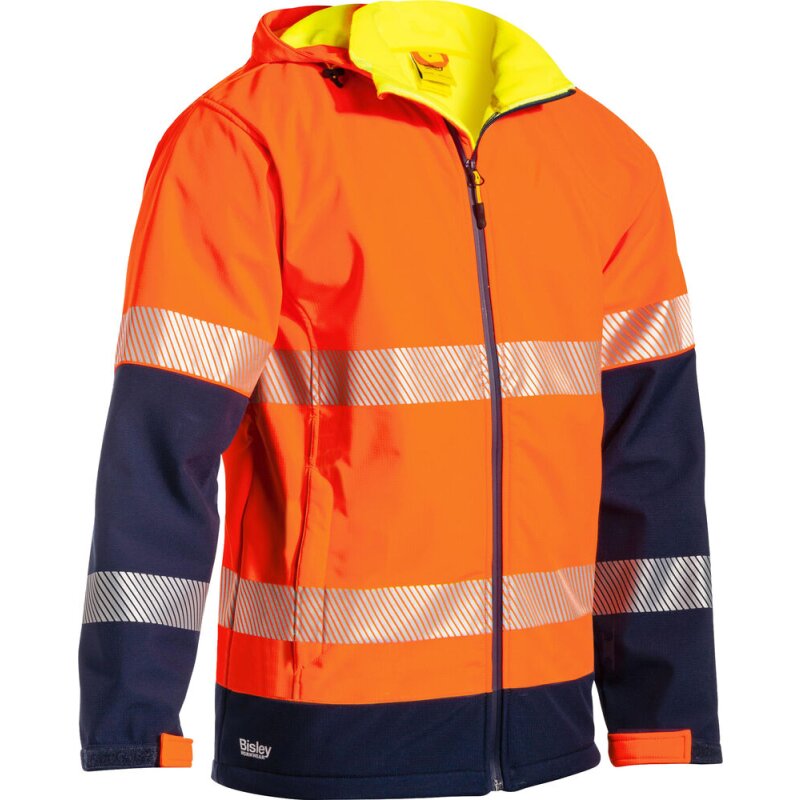 Bisley Warnschutz-Kapuzenjacke HI VIS RIPSTOP gefütterte Regenjacke orange/navy M Bisley Warnschutz-Kapuzenjacke HI VIS RIPSTOP gefütterte Regenjacke orange/navy M von Bisley