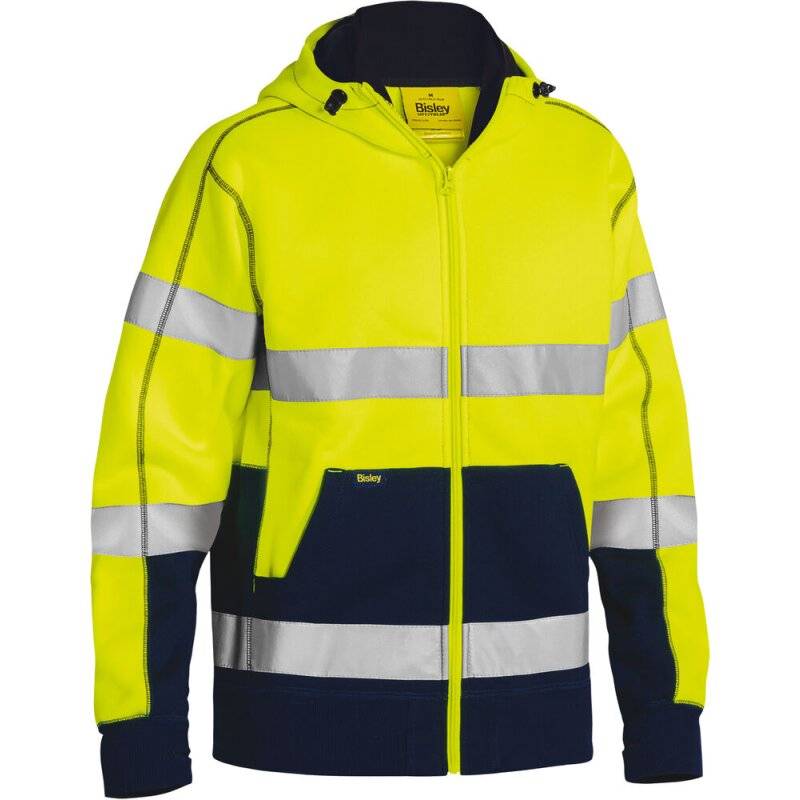 Bisley Warnschutz-Kapuzenpullover HI VIS FLEECE HOODIE Fleecepullover gelb 2XL von Bisley