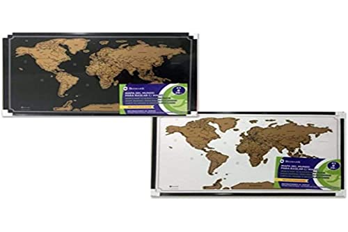 Weltkarte zum Kratzen 43 cm x 28 cm mit Rahmen inklusive Schaber von Bismark