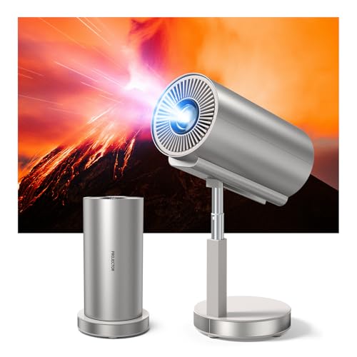 Bisofice Beamer【Auto Keystone, 90° Drehbar, Ausziehbarer Ständer】 Full HD 720P Beamer 4K Unterstützt WiFi6, Bluetooth5.0 Beamer Klein Heimkino/Outdoor Projektor für Handy/Laptop von Bisofice