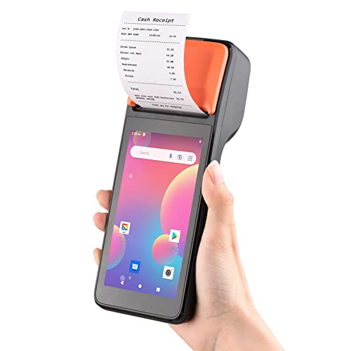 Bisofice POS Receipt Printer Android 8.1 1D/2D Barcode Scanner PDA Terminal 3G WiFi BT Communication with 5.0" Touchscreen 58mm Width/NFC Thermal Label Printing for Supermarket Restaurant (PDA) von Bisofice