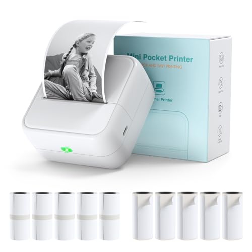 Bisofice S1 Mini Drucker für Smartphone mit 11 Rollen Druckerpapier, Sticker Drucker Mini Drucker Aufkleber, Mini Thermodrucker Bluetooth Fotodrucker für Studiennotize, DIY,Journal,Bilder,Etiketten Bisofice S1 Mini Drucker für Smartphone mit 11 Rollen Druckerpapier, Sticker Drucker Mini Drucker Aufkleber, Mini Thermodrucker Bluetooth Fotodrucker für Studiennotize, DIY,Journal,Bilder,Etiketten von Bisofice