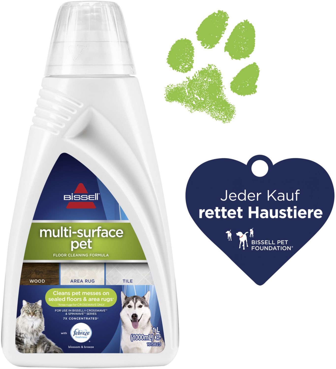 3122 Natural Multi Surface 1L Pet Pflege-Zubehör 3122 Natural Multi Surface 1L Pet Pflege-Zubehör von Bissell
