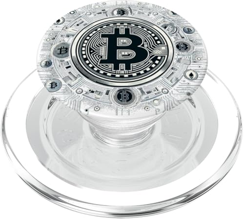 Bitcoin Logo Symbol groß Schwarz Weiß PopSockets PopGrip für MagSafe von Bitcoin fixes this Krypto Währung Geld Hodl Hold