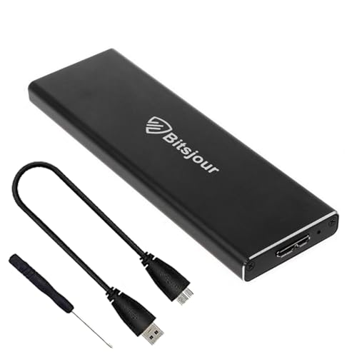 Bitsjour SSD M2 Gehäuse für Apple MacBook Air 2010 2011, USB 3.0 Externes Gehäuse für 6+12 Pin Festplatten A1370 EMC 2393/2471, A1369 EMC 2392/2469 von Bitsjour