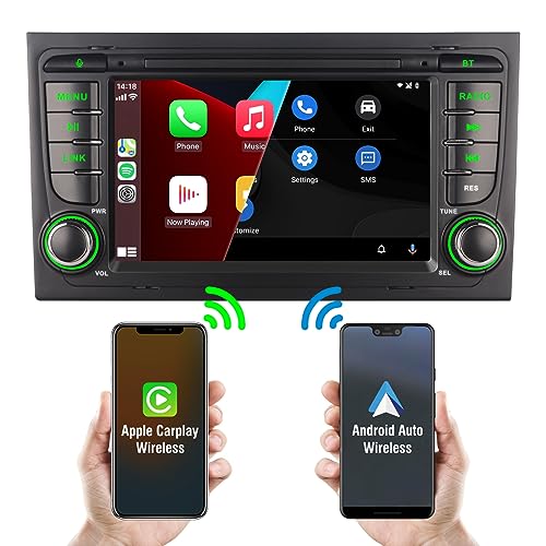 7 Zoll integriertes kabelloses Carplay und kabelloses Android Auto mit Bluetooth AM FM RDS Radio 1080P Full HD IPS-Bildschirm Linux-Autoradio für Audi A4 S4 B6 B7 RS4 von Biubiubiu