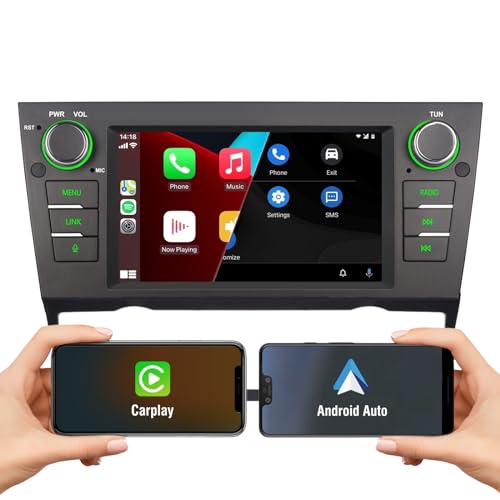 7 Zoll integriertes kabelloses Carplay und kabelloses Android Auto mit RDS Doppel-DIN 1080P Full HD voller Betrachtungswinkel IPS-Bildschirm Linux-Autoradio für BMW 3er E90 E91 E92 E93 328i 325i M3 von Biubiubiu