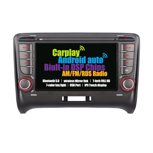 Für Audi TT MK2 8J 2006-2014 höhe Leistung-Linux-autoradio,integriertes kabelloses Carplay & kabelloses Android Auto,mit DSP EQ Subwoofer SWC Bluetooth AM FM RDS-Radio,7-Zoll-Full-HD-IPS-Bildschirm von Biubiubiu