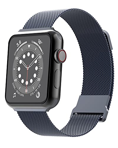 Biuupa Edelstahl Armband Kompatibel mit Apple Watch Armband 41 40 38mm, Mesh Metall Ersatzarmband mit Einstellbar Magnetschloss für iWatch 9/8/7/6/5/4/3/2/1 SE für Damen/Herren - Grau von Biuupa