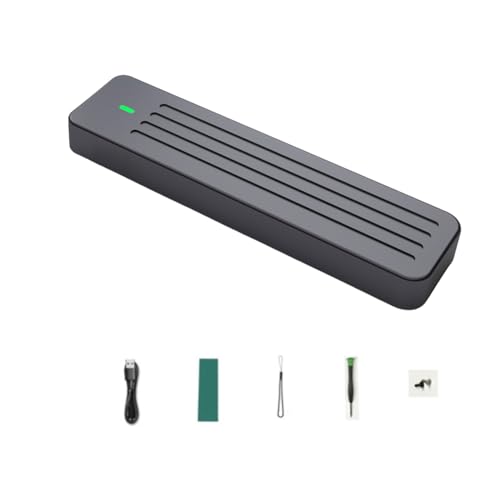 Biwwubik M.2 Aluminium SSD Gehäuse, kompatibel mit NVMe/NGFF SATA Type-C USB3.2 Gen2 Aluminium 10G Dual Agreement, silber-grau von Biwwubik
