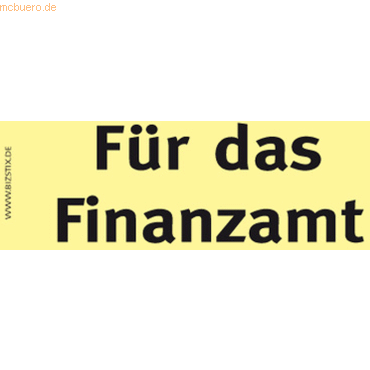 Bizstix Haftnotizen 75x35mm gelb 'Für das Finanzamt' VE=5 Blöcke von Bizstix