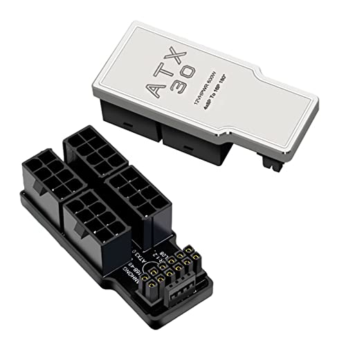 ATX3.0 8-poliger Netzteiladapter, 180 Grad drehbar, 8-poliger Stromanschluss, 600 W, für Desktops, Grafikkarte, Computerkarte, 4 x 8-poliges Verlängerungskabel, 12 vhpwr von Bjebndd