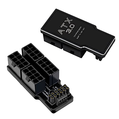 ATX3.0 8-poliger Netzteiladapter, 180 Grad drehbar, 8-poliger Stromanschluss, 600 W, für Desktops, Grafikkarte, Computerkarte, 4 x 8-poliges Verlängerungskabel, 12 vhpwr von Bjebndd