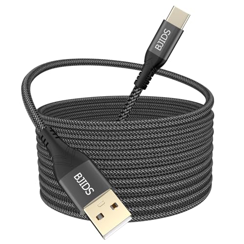 16ft/5m Extra langes USB C Kabel,USB-A 2.0 zu Typ C Kabel Schnelles Ladegerät Nylon geflochtenes Kabel Kompatibel mit Samsung Galaxy Note,LG,Moto, Google,Switch,Kamera und anderen USB-C Geräten von Bjids