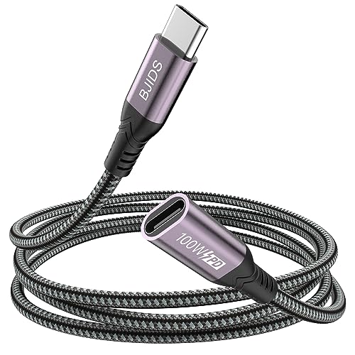 USB C Verlängerungs kabel (2M/10Gbps/100W),USB 3.1 Typ C Stecker zu Buchse Verlängerung Nylon Schnelles Laden&Übertragung Kompatibel mit Macbook/iPad Pro/USB C Hub/Dell XPS/Magsafe Ladegerät von Bjids