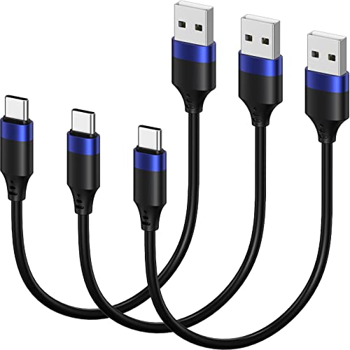 0.3m USB C Kabel Kurz, 3Pack USB A auf USB Typ C Ladekabel 3A 30cm Schnelllade Datenkabel Kompatibel für Samsung Galaxy S21 S20 S10 S9 S8 Plus, Note 10 9 8, Huawei P30 P20, Blau von Bkduice