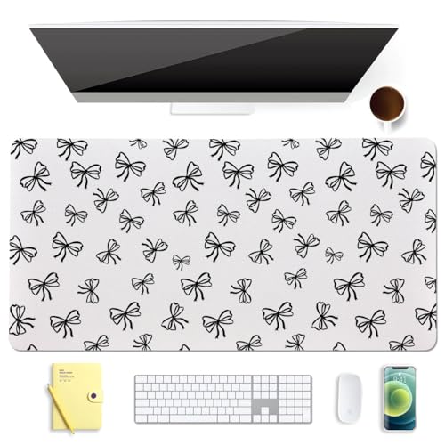 BlHMCASE Gaming-Tastatur-Mauspad mit niedlicher schwarzer Schleife, rutschfestes Leder, Schreibtischunterlage für Zuhause, Büro, Laptop-Schreibtischunterlage BlHMCASE Gaming-Tastatur-Mauspad mit niedlicher schwarzer Schleife, rutschfestes Leder, Schreibtischunterlage für Zuhause, Büro, Laptop-Schreibtischunterlage von BlHMCASE