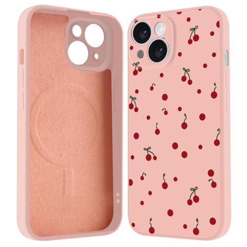 BlHMCASE Schutzhülle für iPhone 16, kompatibel mit MagSafe, niedliche Kawaii-Kirsche, magnetische Handyhülle, Flüssigsilikon, weich, schlanke Passform, Schutzhülle für Damen und Mädchen BlHMCASE Schutzhülle für iPhone 16, kompatibel mit MagSafe, niedliche Kawaii-Kirsche, magnetische Handyhülle, Flüssigsilikon, weich, schlanke Passform, Schutzhülle für Damen und Mädchen von BlHMCASE