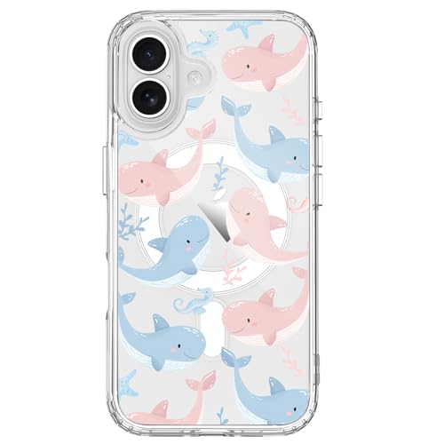 BlHMCASE Schutzhülle für iPhone 16 Plus, kompatibel mit MagSafe, niedlicher Kawaii-Wal, magnetische Handyhülle, transparent, weich, schlanke Passform, stoßfeste Schutzhülle für Damen und Mädchen BlHMCASE Schutzhülle für iPhone 16 Plus, kompatibel mit MagSafe, niedlicher Kawaii-Wal, magnetische Handyhülle, transparent, weich, schlanke Passform, stoßfeste Schutzhülle für Damen und Mädchen von BlHMCASE