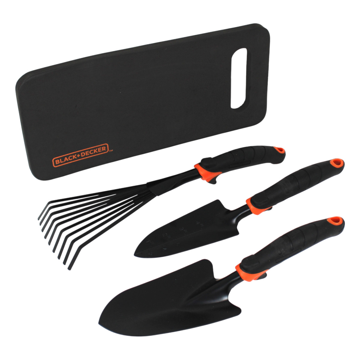 Black + Decker 4-teiliges Gartenwerkzeug Set Schaufel Handrechen Knieunterlage Black + Decker 4-teiliges Gartenwerkzeug Set Schaufel Handrechen Knieunterlage von Black + Decker