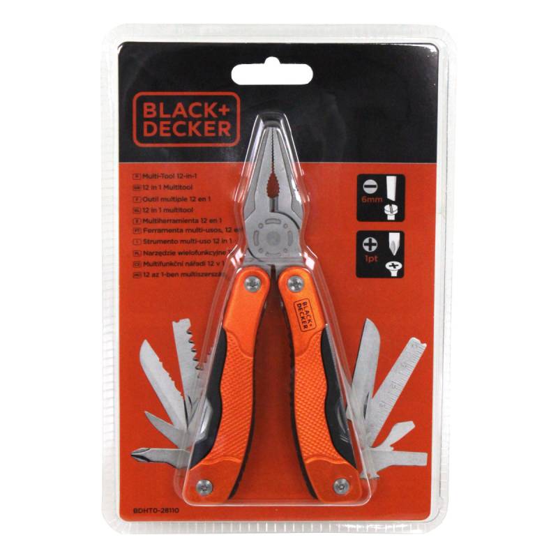 Black + Decker BDHT0-28110 12 in 1 Multitool Edelstahl Zange Säge Messer Öffne von Black + Decker