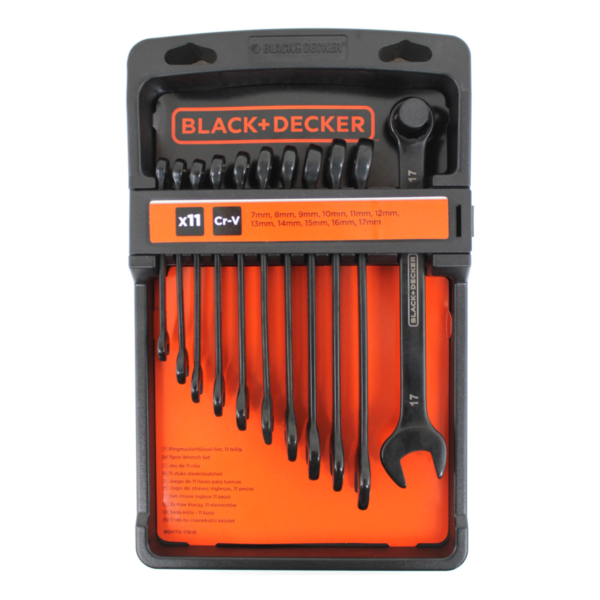 Black & Decker Ringmaulschlüssel Set 11-teilig 7 mm bis 17 mm Stahl Cr-V schwar Black & Decker Ringmaulschlüssel Set 11-teilig 7 mm bis 17 mm Stahl Cr-V schwar von Black + Decker