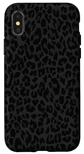 Hülle für iPhone X/XS Schwarz und Weiß Gepard Leopard Print Handyhülle Niedliches Tier von Black And White Phone Cases